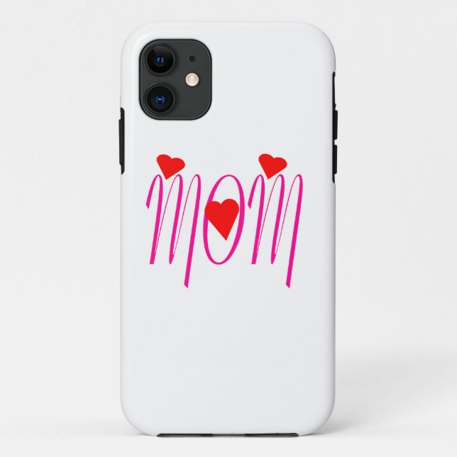 Mom with Red Hearts Case-Mate iPhone Case (Back)