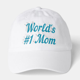Mom with sky blue text  hat