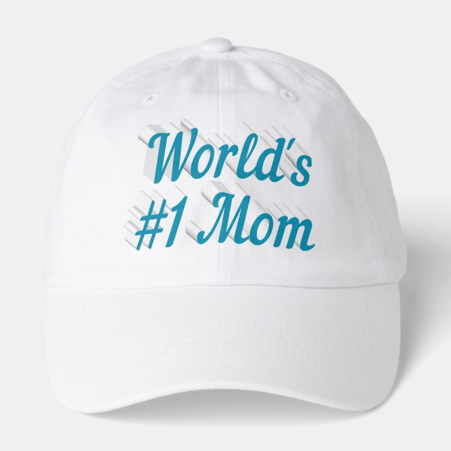 Mom with sky blue text  hat (Front)