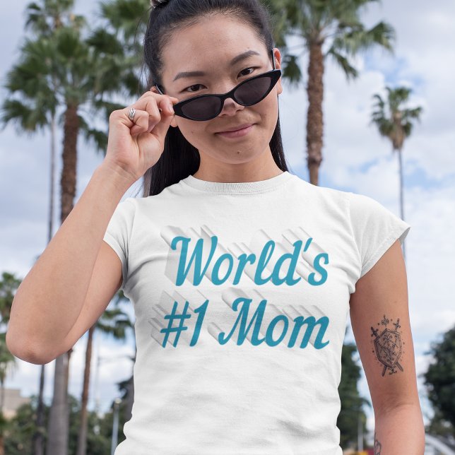 Mom with sky blue text T-Shirt (Creator Uploaded)