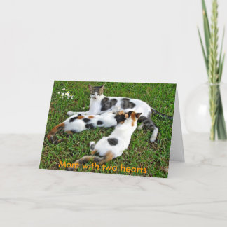 Mom with two hearts card