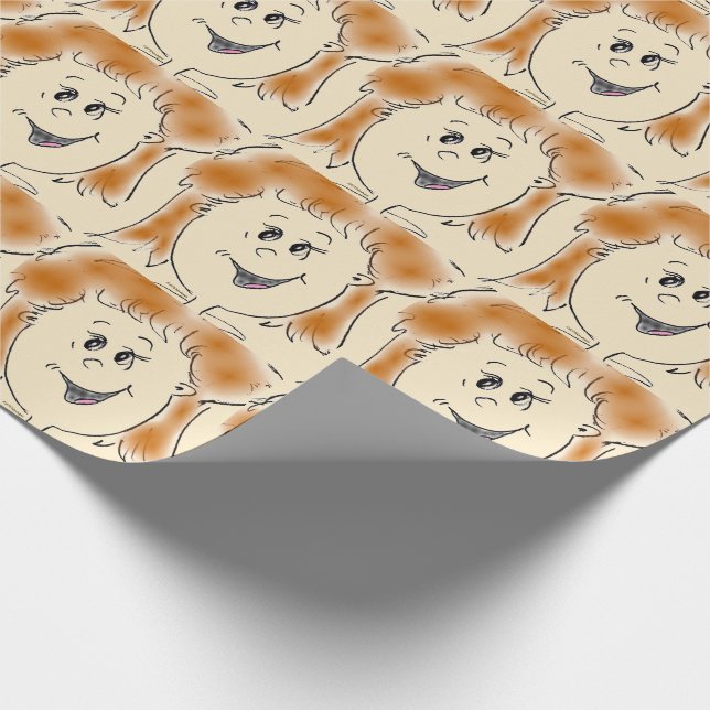 Mom Women Smiling Face Character  Wrapping Paper (Corner)
