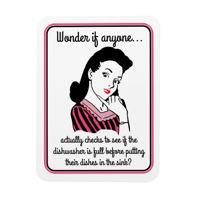 Mom Wonders Retro Fun Kitchen Magnet (Vertical)