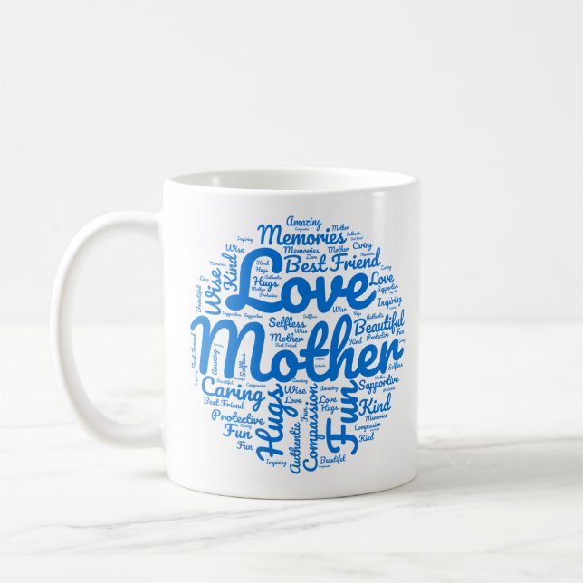 Mom Word Cloud Coffee Mug Present (Left)