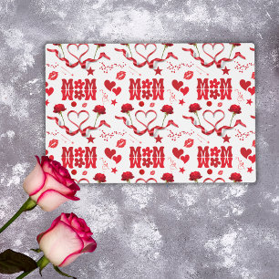 MOM/WOW: A Love Letter in Red on white   Placemat