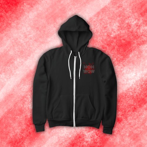 MOM WOW gray on red  Hoodie