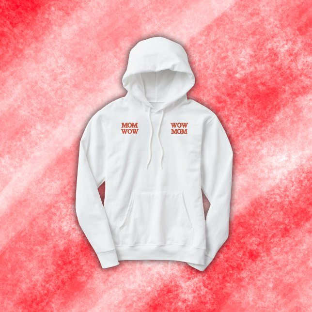 MOM WOW in red embroidery | Women's Polo (Creator Uploaded)