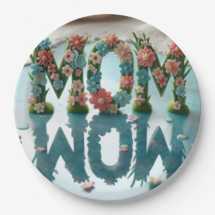 Mom Wow Ornate Floral Paper Plates