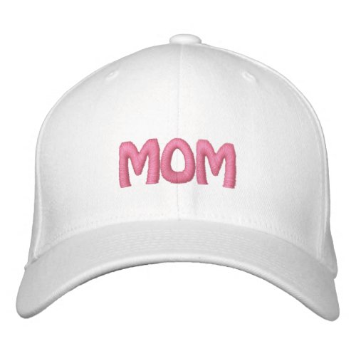 MOM WOW Pink Mothers Day Embroidered Baseball Cap