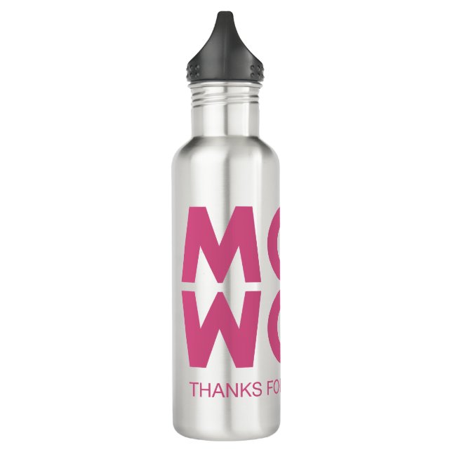 Mom, Wow! Stainless Steel Water Bottle (Left)