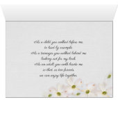 MOM-WOW with flower reflection on black mirror Cards (Inside Horizontal (Bottom))