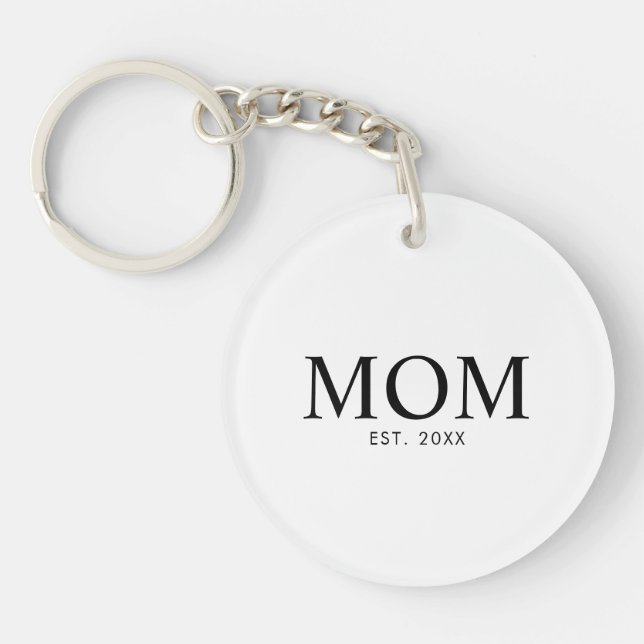 Mom Year Established Keychain (Front)