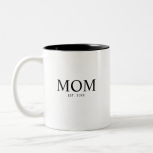 Mom Year Established Two-Tone Coffee Mug