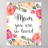 Mom you are so loved print, Mothers day poster (Front)