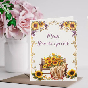 Mom, You are Special - Bench with Sunflowers Card