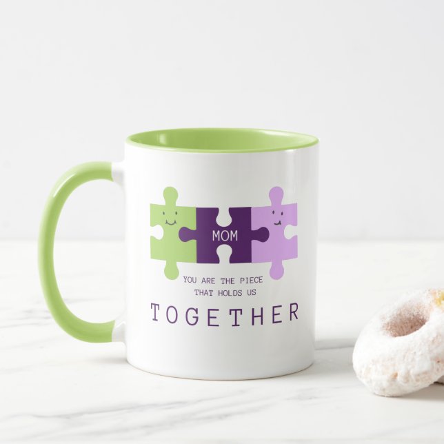 Mom You Hold Us Together Puzzle Mug (With Donut)