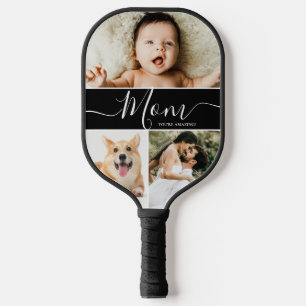 Mom You’re Amazing Custom Photo Collage gift Carbon Fiber Pickleball Paddle