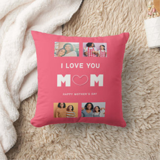 Mom, You’re My Whole Heart – Photo Collage Throw Pillow