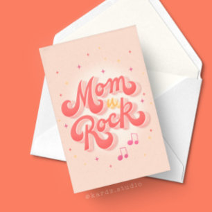 Mom You Rock Typography Mothers Day Card