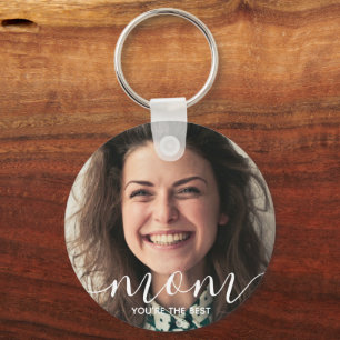 Mom You're The Best Modern Classic Photo Keychain