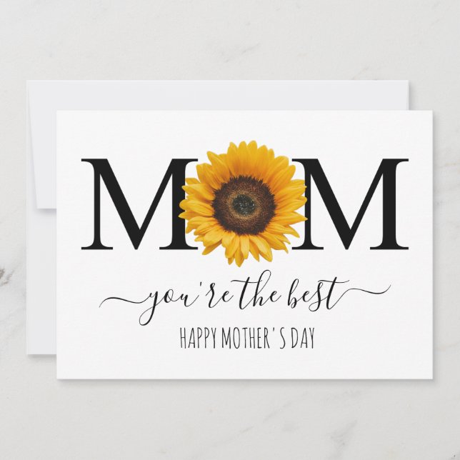 Mom You're The Best Mothers Day Personalized Card (Front)