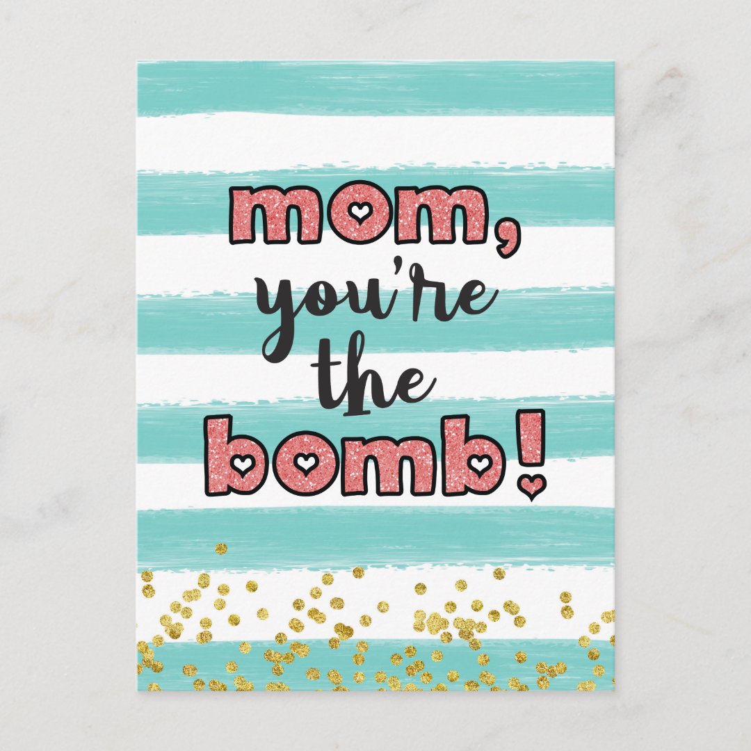 mom, you're the bomb postcard | Zazzle