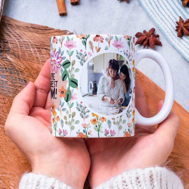 Mom You're the Wildflower: Personalized Photo Mug  (mother's day mug photo
)