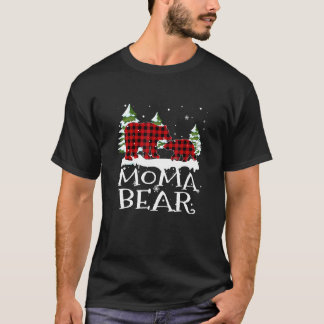 Moma Bear Family Matching Christmas Pajamas Red Pl T-Shirt