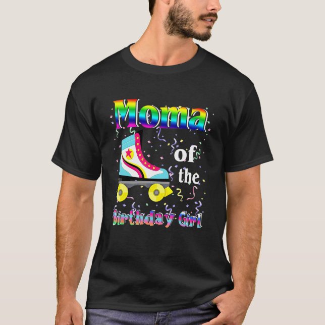 Moma Rolling Skate Birthday Matching Party Family T-Shirt (Front)