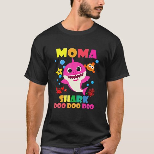 Moma Shark Doo Doo Funny Baby Mommy Daddy Kids T_Shirt