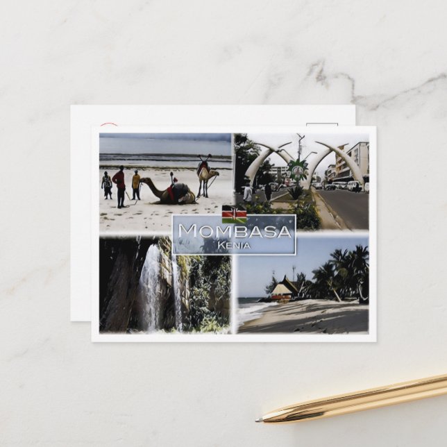 Mombasa - Kenya - Mosaic - Postcard (Front/Back In Situ)