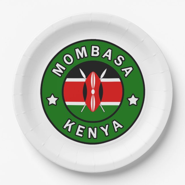 Mombasa Kenya Paper Plates (Front)