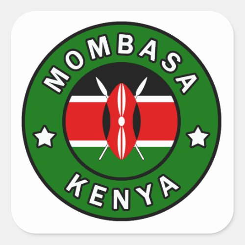 Mombasa Kenya Square Sticker