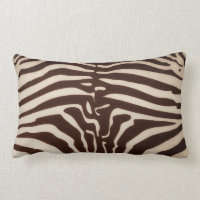 Mombasa Zebra Print Lumbar Throw Pillow, Brown