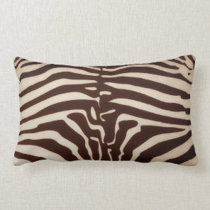 Mombasa Zebra Print Lumbar Throw Pillow, Brown Pillow