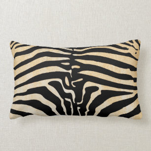 Mombasa Zebra Print Throw Lumbar Pillow, Black/Tan Pillow