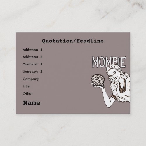 Mombie Retro Zombie Business Card Templates