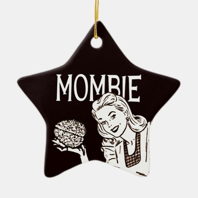 Mombie Retro Zombie Ceramic Ornament (Front)