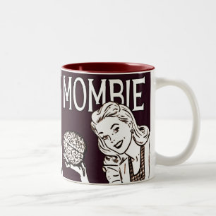 Mombie Retro Zombie Two-Tone Coffee Mug