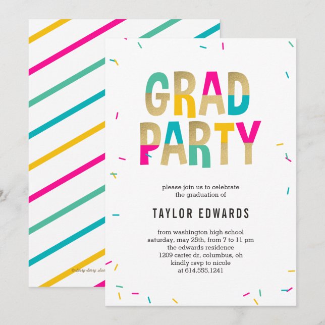 Moment Of Joy Graduation Party Invitation (Front/Back)