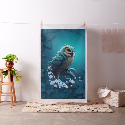 Moment of Wisdom, The magical, majestic, cute owl. Fabric