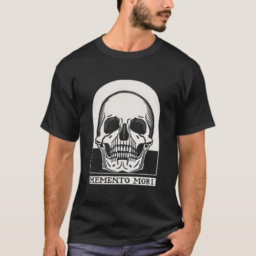 Momento Mori Nouveau Illustration Death Skull T_Shirt