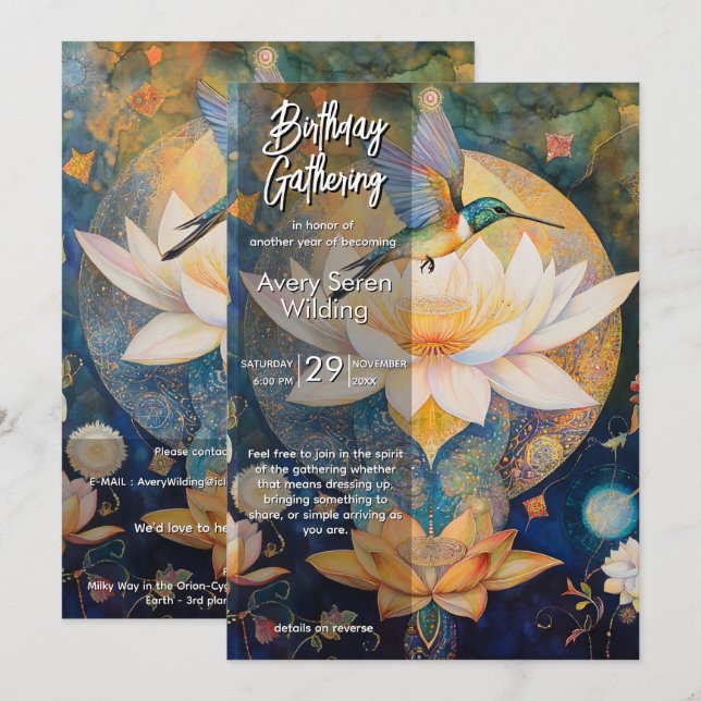 Moments in Flight | Hummingbird Design Invitation (Front/Back)