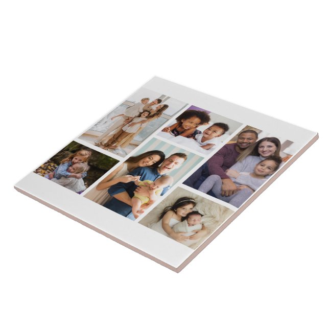 Moments in Focus: Customizable 6 Photo Collage Ceramic Tile (Side)