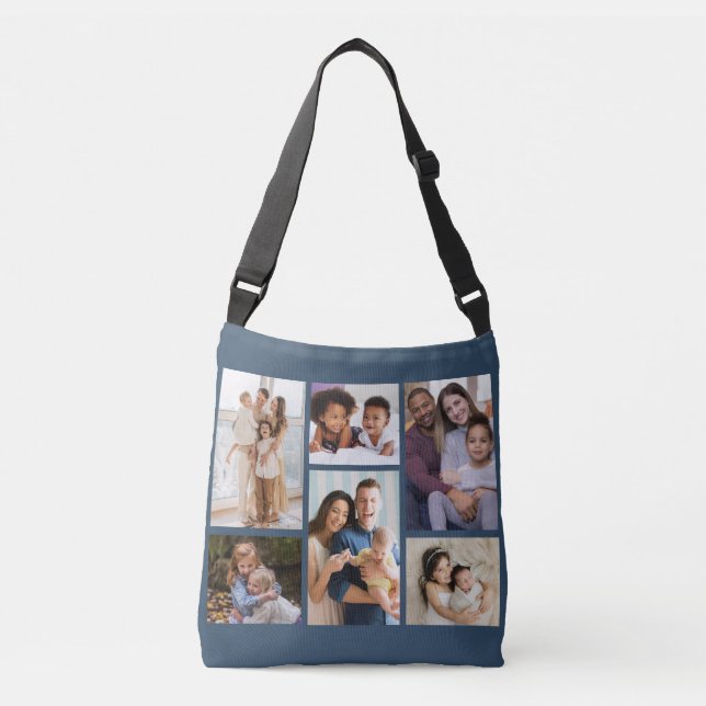 Moments in Focus: Customizable 6 Photo Collage Crossbody Bag (Front)