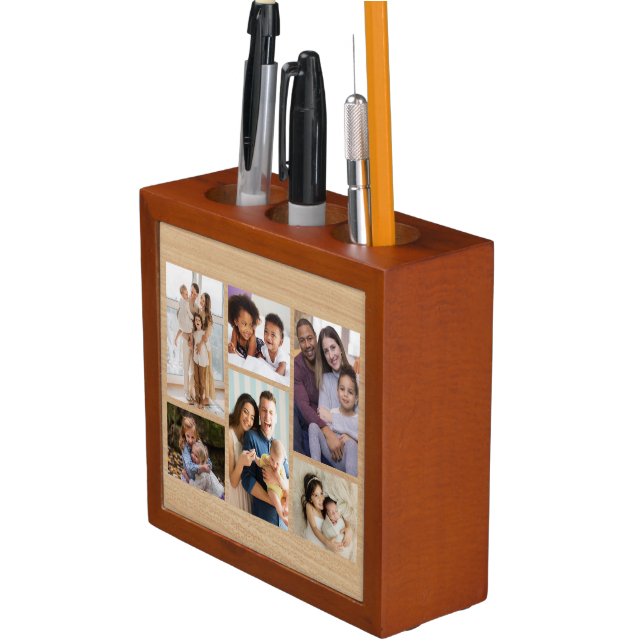 Moments in Focus: Customizable 6 Photo Collage Desk Organizer (In Situ)
