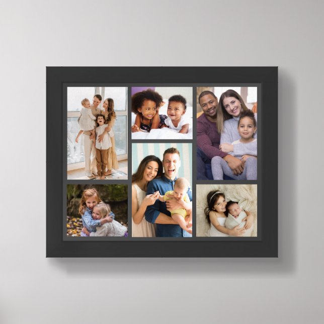 Moments in Focus: Customizable 6 Photo Collage Framed Art (Framed Front)