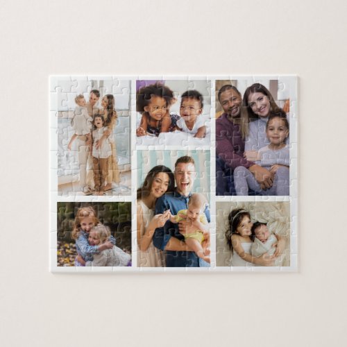 Moments in Focus Customizable 6 Photo Collage Jigsaw Puzzle