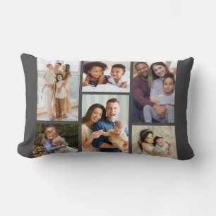 Moments in Focus: Customizable 6 Photo Collage Lumbar Pillow