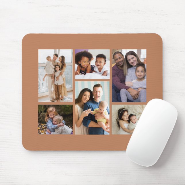 Moments in Focus: Customizable 6 Photo Collage Mouse Pad (With Mouse)